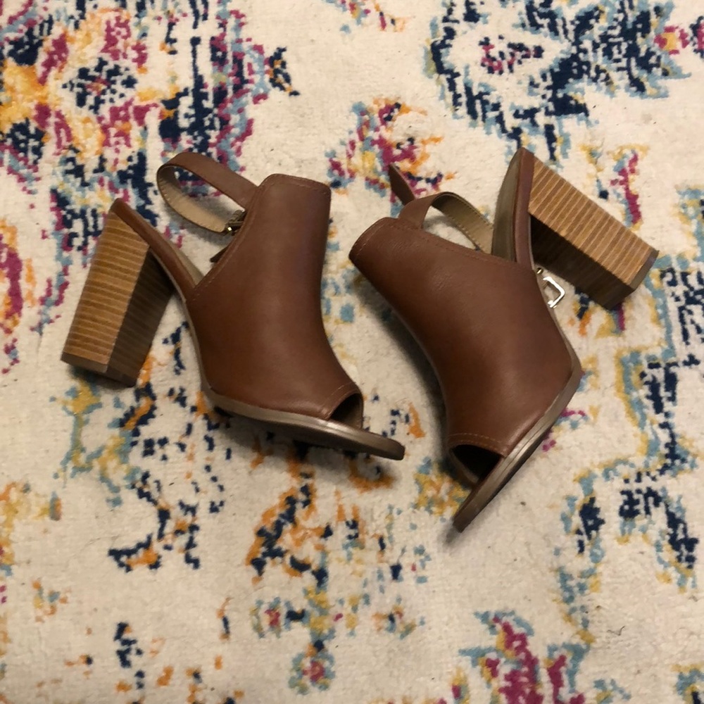 Stack Heel Sling Back Booties
